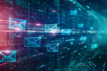 Obraz premium abstract background technology data, traffic, cloud, mail, signal