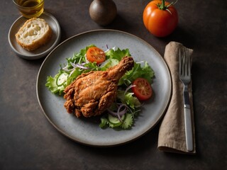 Fototapeta premium grilled meat with vegetables