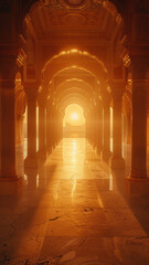 Dawn in an Ancient Temple