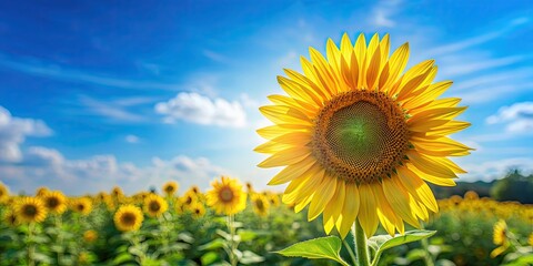 Vibrant sunflower blooming on a sunny day, sunflower, nature, plant, yellow, vibrant, bloom, petals, garden, flora, sunlight