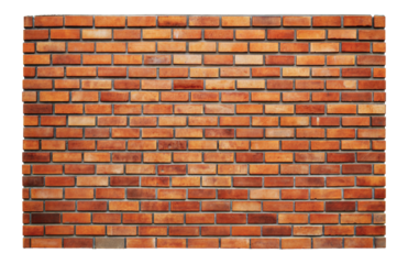 Red brick wall texture, cut out - stock png.