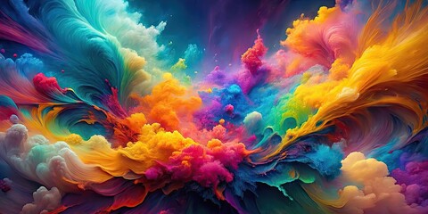 Fototapeta premium Abstract digital artwork of vibrant colors blending together, abstract, digital, artwork, vibrant, colors, blending