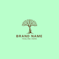 Obraz premium Tree logo design vector template. Nature logo design vector template. Nature logo design
