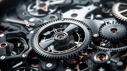 Exquisite Precision: Detailed Close-up of Luxury Watch Gears