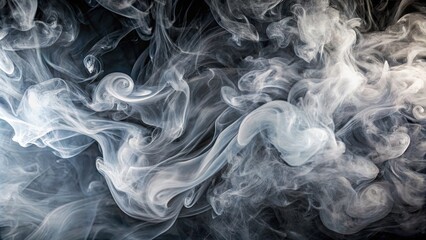 Obraz premium Abstract smoke background, with swirls of white and grey smoke intertwining , abstract, background, smoke, mist, misty