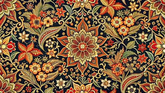 Traditional Malaysian batik pattern with intricate floral and geometric designs , Malaysia, traditional, clothes, fashion