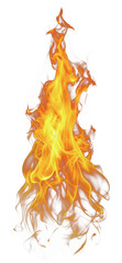 Isolated yellow and orange fire flame, cut out - stock png.