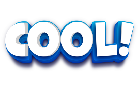 PNG word "cool". 3D word "cool" on a transparent background