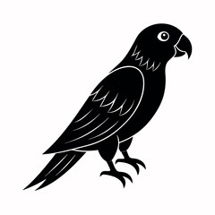 Simple Parrot silhouette vector illustration.