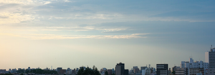 夕暮れ時の雲と空