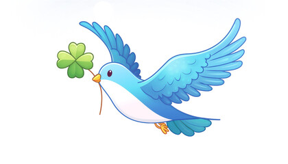 幸せの青い鳥と四つ葉のクローバー