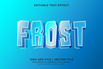 Frost Ice Text effect editable vector