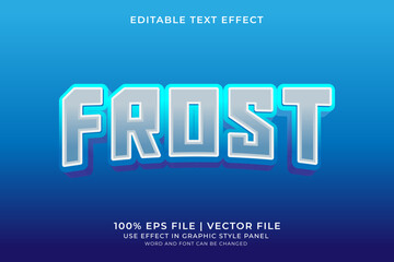 Frost Ice Text effect editable vector