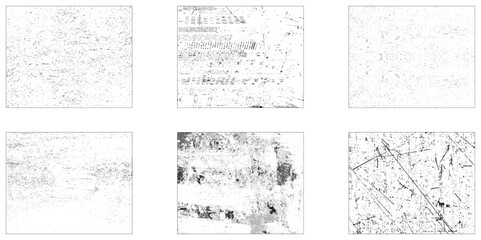 Grungy dirty distressed textures set. 