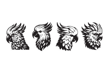 Cockatoo Head vector silhouette illustration