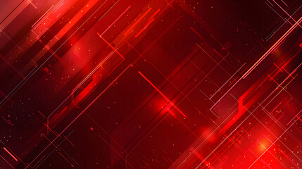 Obraz premium Abstract red backdrop with a high-tech pattern of lines and shapes.