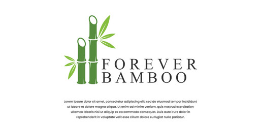 minimalist bamboo logo design in green on a white background