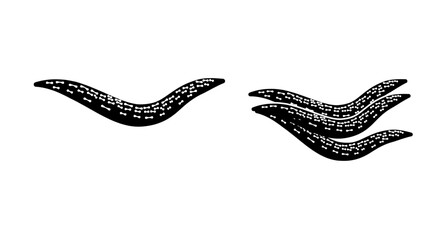 Clam Strips, black isolated silhouette