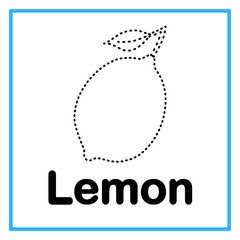 tracing lemon fruit alphabet illustration