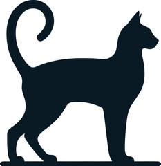 Flat design Cat silhouette vector illustration on a white background