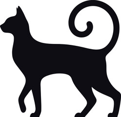 Flat design Cat silhouette vector illustration on a white background