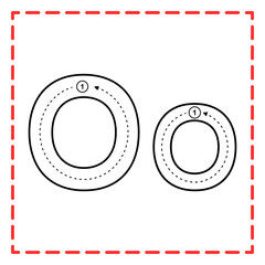 tracing alfabet o set illustration © Rahmatullah