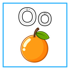tracing alfabet fresh orange illustration © Rahmatullah