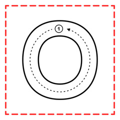 tracing alfabet o illustration © Rahmatullah