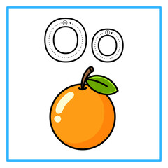 tracing alfabet orange illustration © Rahmatullah