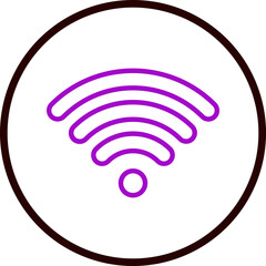 Wifi Vector Line Purple Circle balck