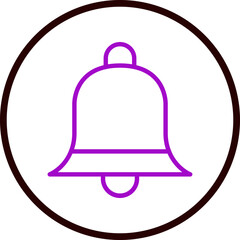 Bell Vector Line Purple Circle balck