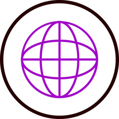 Globe Vector Line Purple Circle balck