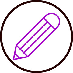 Pencil Vector Line Purple Circle balck