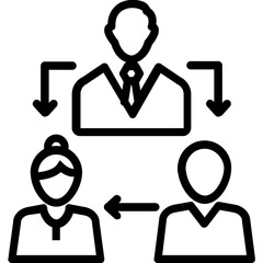 Team vector icon in outline style 