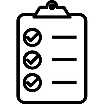 recommend clip art: Checklist vector icon in outline style 