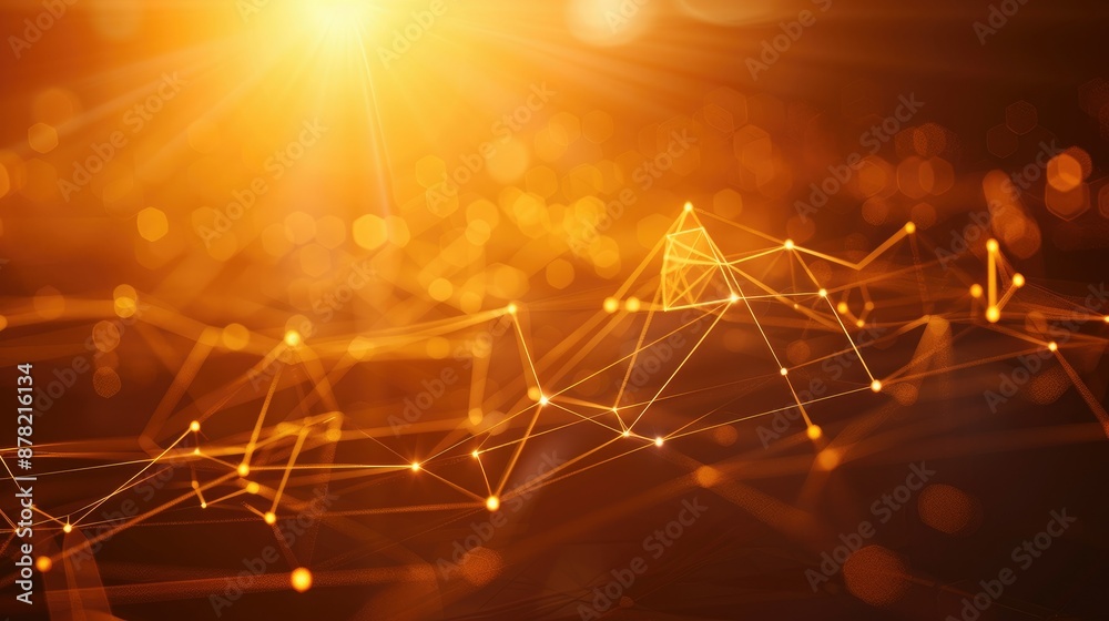 Poster abstract background with a digital network of connected lines and dots