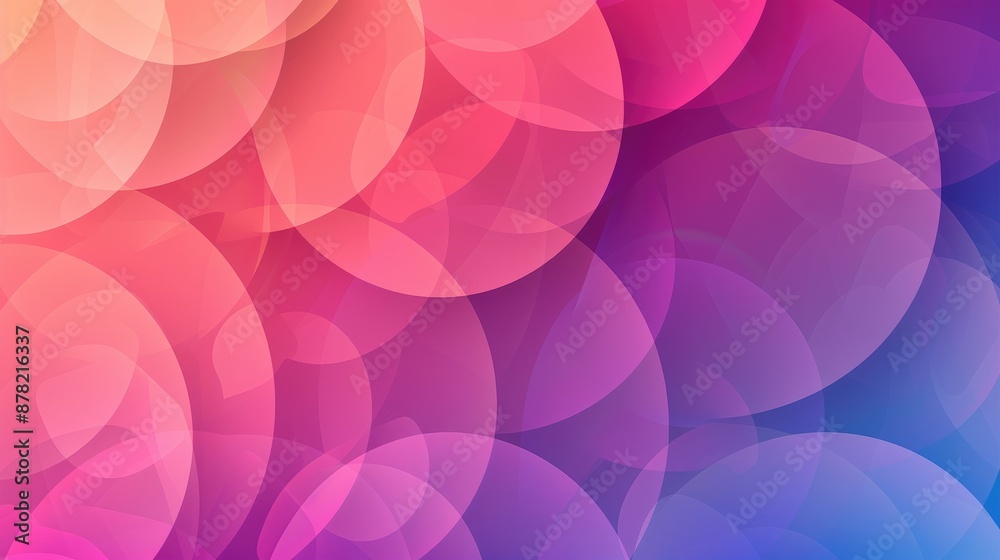 Poster abstract background with a pattern of overlapping circles in gradient colors