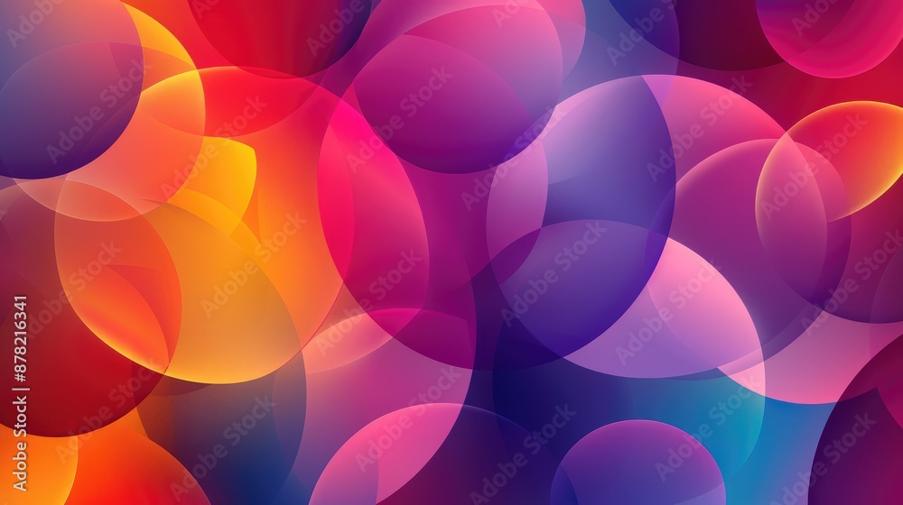 Poster abstract background with a pattern of overlapping circles in gradient colors