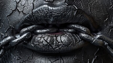 Chained Lips, Black and White