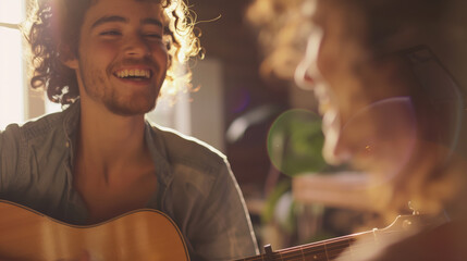 Musicians performing in a band displaying fun and joy while making music