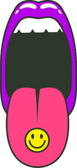 Psychedelic Mouth Illustration