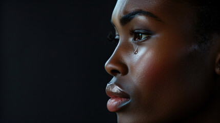 Woman's Right's concept / Sadness and despair of women / Black Lives Matter