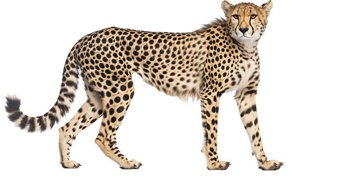 Fototapeta Cheetah isolated on transparent or white background