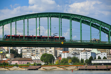 The Old Sava Bridge across Sava river in Belgrade, Serbia.