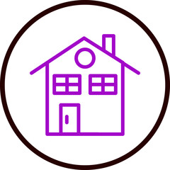 Home Vector Line Purple Circle black