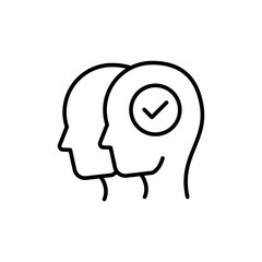 Good thinking outline icons, minimalist vector illustration ,simple transparent graphic element .Isolated on white background