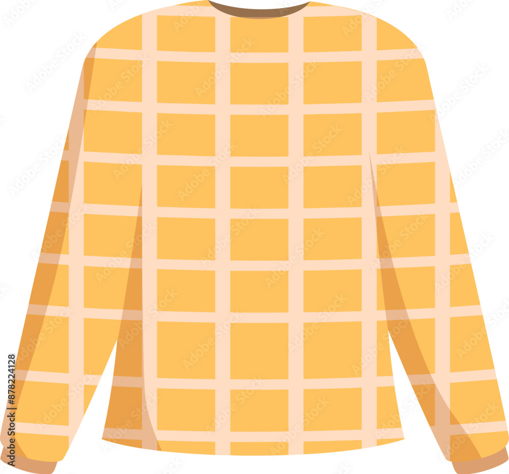 Sticker Yellow sweater with a square pattern, perfect for keeping warm in style during the colder months