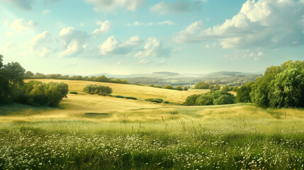 Naklejka premium Calm blue sky and nature landscape wallpaper