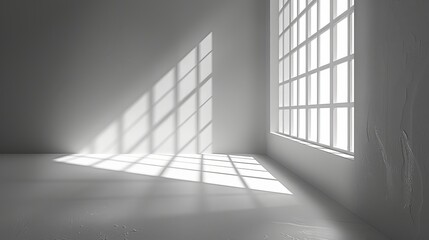 Obraz premium Sunlight Through Window in White Room
