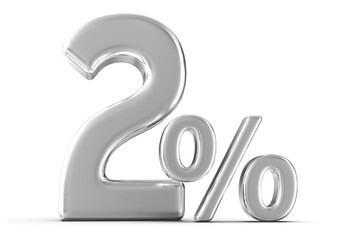 2 Percent Off Sale Gold Number 3D